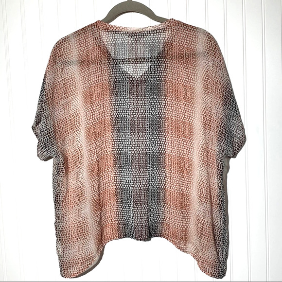 Cabi Blouse Womens Extra Small Brown Sheer Top Short Sleeve V Neck Style 240 - Picture 3 of 6